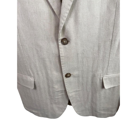 Piombo Blazer Mens 54 IT Beige Cotton Linen Two Button Sport‎ Coat Lightweight - Picture 3 of 9